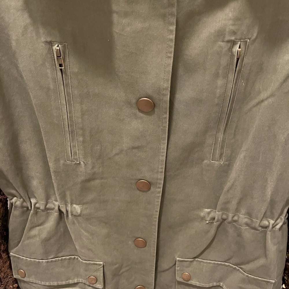 Hive & Honey Army Jacket With Sequin Sleeves - image 2